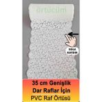 TeknoTrust Dar PVC dantel dolap içi raf örtüsü, mutfak ve sehpa için çok amaçlı beyaz tasarım - 10 x 10 cm