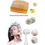 Teknotrust Doğal Peeling Sabunu, Limon ve Keçi Sütü ile Temizleyici Fırça Seti