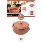 Teknotrust Elizi El Yapımı Toprak Kapaklı Güveç Tencere, Küçük Boy Astarlı 3,5 Litre Özel Kırılmaz Kutusunda - 1,5 x 11 cm