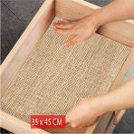 TeknoTrust Jüt Desenli Kaydırmaz Raf ve Çekmece Örtüsü, Yıkanabilir, Buzdolabı İçi Matı, Krem - Ahşap Rengi