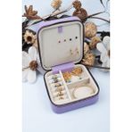 Teknotrust Lila Orta Boy Takı ve Seyahat Kutusu, Ahşap ve Deri, 15X15 cm - 01 Ivory