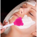 Teknotrust Silicon Yüz Temizleme Fırçası ve Maske Uygulama Spatulası, 2'li Set - Bej