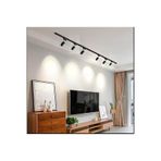 teknotrust Siyah kasa, beyaz ışık, 6 adet, 360° dönen LED ray spot ve 2 metre raylı armatür