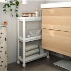 Teknotrust Tekno Trust Açık Raflı Vesken Tekerlekli Raf Ünitesi 3 Katlı Beyaz Banyo Rafı Mutfak Rafı Servis Sehpası Organi - 0