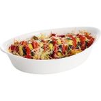 Teknotrust Trianon Oval Fırın Kabı Beyaz 21X13 cm Makarna Börek Tepsisi Kek Kalıbı Mikrodalga Kabı Servis Kabı - 1,5 x 11 cm