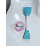 Teknotrust Turkuaz 2'li Ayıcık Silikon Maske Spatulası, Peeling ve Temizleme Fırçası - Beyaz
