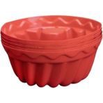Teknotrust Yanmaz Yapışmaz Kolay Çıkar Silikon Muffin Kek Kurabiye Kalıbı 6Lı 1 Paket - 6 Adet