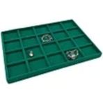 Teknotrust Yeşil Süet Takı Düzeni, 20 Bölmeli, 34x24 cm, Çekmece İçin Organizatör
