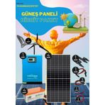 Teknovasyon Arge Güneş Enerjisi Hibrit Paket 5Kva Mppt İnverter 150 Amper Jel Akü 1000W Rüzgar Türbini 450 Watt Güneş Paneli