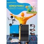 Teknovasyon Arge Güneş Enerjisi Hibrit Paket 7.2 KVA İnverter 450 Watt 48 Volt 50 Amper Lityum Akü Güneş Paneli