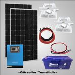 Teknovasyon Arge Güneş Enerjisi Karavan Solar Paketi 1 KVA Mppt İnverter 205 W Güneş Paneli