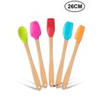 TeknoZar Isıya Dayanıklı Yanmaz 5 Li Renkli Bambu Silikon Spatula Seti 26cm