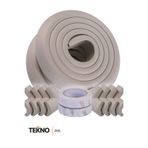 teknozeel Kauçuk Krem Renk 2 Metre Kenar ve 4 Adet Köşe Koruyucu Set - Bebek Masa Koruma Seti