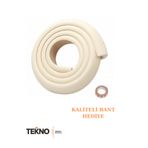 teknozeel Krem Kalın Kauçuk Bebek Güvenliği 2 Metre Masa Kenar Köşe Koruma Şerit (Kaliteli Bant İle )