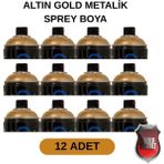 Tekoro Akrilik Sprey Boya 400 ml 12 Adet – Metal, Plastik, Ahşap Cam ve Oto Yüzeylere Uygun Renkler - Metalik Altın