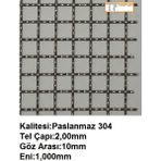 Tekpun Paslanmaz Kafes Teli Çapı:2mm GÖZ:10MM EBAT:1MTX1MT
