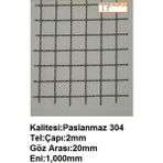 Tekpun Paslanmaz Kafes TELİ2MMX20MM Çap:2mm GÖZ:20MM EBAT:1MTX1MT