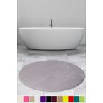 Teksev Elite Gri 150X150 cm Yuvarlak Peluş Banyo Halısı Kaymaz Taban Pufidik Banyo Paspası