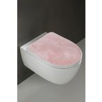 Teksev Klozet Kapak Örtüsü, Ultrasoft Düz Pembe Renk, Banyo Klozet Örtüsü