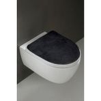 Teksev Klozet Kapak Örtüsü, Ultrasoft Düz Siyah Renk, Banyo Klozet Örtüsü