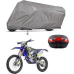 Teksin Sherco Enduro 250 Cross Çantalı Motosiklet Branda Su Geçirmez Topcase Uyumlu Motor Branda