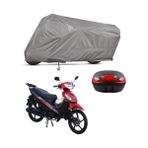 Teksin Stmax Mega 100 Arka Çanta Uyumlu A+ Kalite Gri Motosiklet Brandası