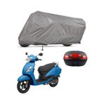 Teksin Tvs Jupiter Arka Çanta Uyumlu A+ Kalite Gri Motosiklet Brandası