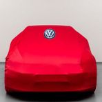 Teksin Volkswagen Beetle Kumaş Logolu Oto Branda - Penye Örtü Kırmızı