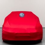 Teksin Volkswagen Golf 6 (2008-2012) Kumaş Logolu Oto Branda - Penye Örtü Kırmızı