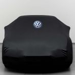 Teksin Volkswagen Jetta 5 (2005-2010) Kumaş Logolu Oto Branda - Penye Örtü Siyah