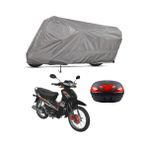 Teksin Yuki YK100-7 Paşa-S Arka Çanta Uyumlu Motosiklet Brandası Motor Brandası (A+ Kalite) - Gri