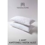 TeksNil Home %100 Pamuk 2 Adet Kapitoneli Yastık Alezi Koruyucu | Koruyucu Yastık Kılıfı | 50 X 70 Cm |