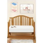 TeksNil Home %100 Pamuk Penye Bebek Beyaz Lastikli Çarşaf,Anne Yanı Çarşafı,Kreş Bebek Yatağı Çarşafı