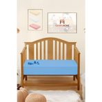TeksNil Home %100 Pamuk Penye Bebek Mavi Lastikli Çarşaf,Anne Yanı Çarşafı,Kreş Bebek Yatağı Çarşafı