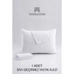 Teksnil Home | %100 Pamuk Sıvı Geçirmez 1’li Yastık Alezi Koruyucu | Koruyucu Yastık Kılıfı | 50 x 70 | - 50 x 70 cm - Açık Gri