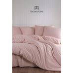 TeksNil Home %100 Pamuklu Pudra Natural Stripe Nevresim Takımı 3 Parça (ÇİFT KİŞİLİK)