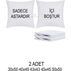 Teksnil Home | 2 Adet Fermuarlı Kırlent Iç Astarı 5 Ebat Kırlent Içi Yastık Kılıf Astar Milt 40X40 - 40 x 40 cm - Ekru