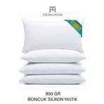 TeksNil Home | 4 ADET BONCUK SİLİKON YASTIK | 900 GRAM | ANTİALERJİK | 50X70 CM | OTEL KALİTESİ