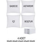 Teksnil Home | 4 Adet Fermuarlı Kırlent Iç Astarı 5 Ebat Kırlent Içi Yastık Kılıf Astar Milt 50X50 - 50 x 50 cm - Beyaz