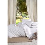Teksnil Home | Beyaz Oslo Çift Kişilik Nevresim Takımı Armürlü - 220 x 240 cm