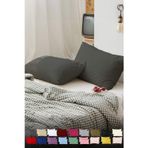 Teksnil Home | Düz Pamuklu 2’Li Antrasit Yastık Kılıfı | 50 X 70 Cm Kapaklı | - Gri