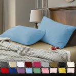 Teksnil Home | Düz Pamuklu 2’li Mavi Yastık Kılıfı | 50 x 70 cm Kapaklı | - 50 x 70