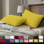 Teksnil Home | Düz Pamuklu 2’li Sarı Yastık Kılıfı | 50 x 70 cm Kapaklı | - 50 x 70