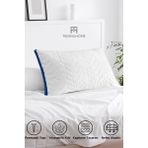 Teksnil Home | Fermuarlı Klimalı Yastık 900 Gram Kapitoneli Boncuk Silikon Yastık Mavi 50X70 cm - 50 x 70 cm - Beyaz