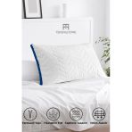 TeksNil Home Fermuarlı Klimalı Yastık 900 Gram Kapitoneli Boncuk Silikon Yastık Mavi 50x70 cm
