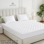 Teksnil Home Mikrofiber Kapitone Yatak Koruyucu Alez Çarşaf Fitted 180 x 200 - 180 x 200 cm - Beyaz