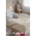 TeksNil Home Pamuklu Welsoft Bebek Yorganı 95x145 cm Bej Yumuşak Çift Taraflı Bebek Yorgan