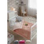 TeksNil Home Pamuklu Welsoft Bebek Yorganı 95x145 cm Pudra Yumuşak Çift Taraflı Bebek Yorgan