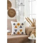 Teksnil Home Punch Nakışlı Yonca Desenli Kırlent Kılıfı Dekoratif Yastık Kılıfı