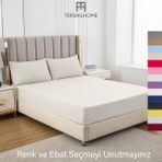 Teksnil Home | Ranforce | Pamuklu Çift Kişilik Krem Lastikli Çarşaf | 14 Renk | Fıtted | 160X200